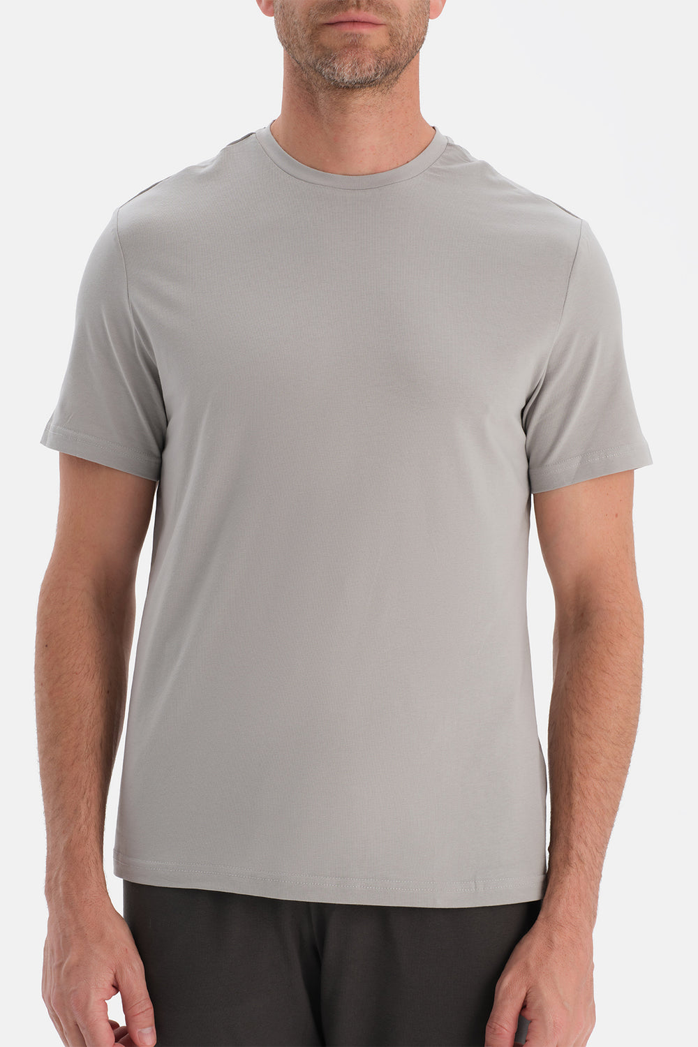 Açık Gri Kısa Kollu Tişört Pantolon Takım