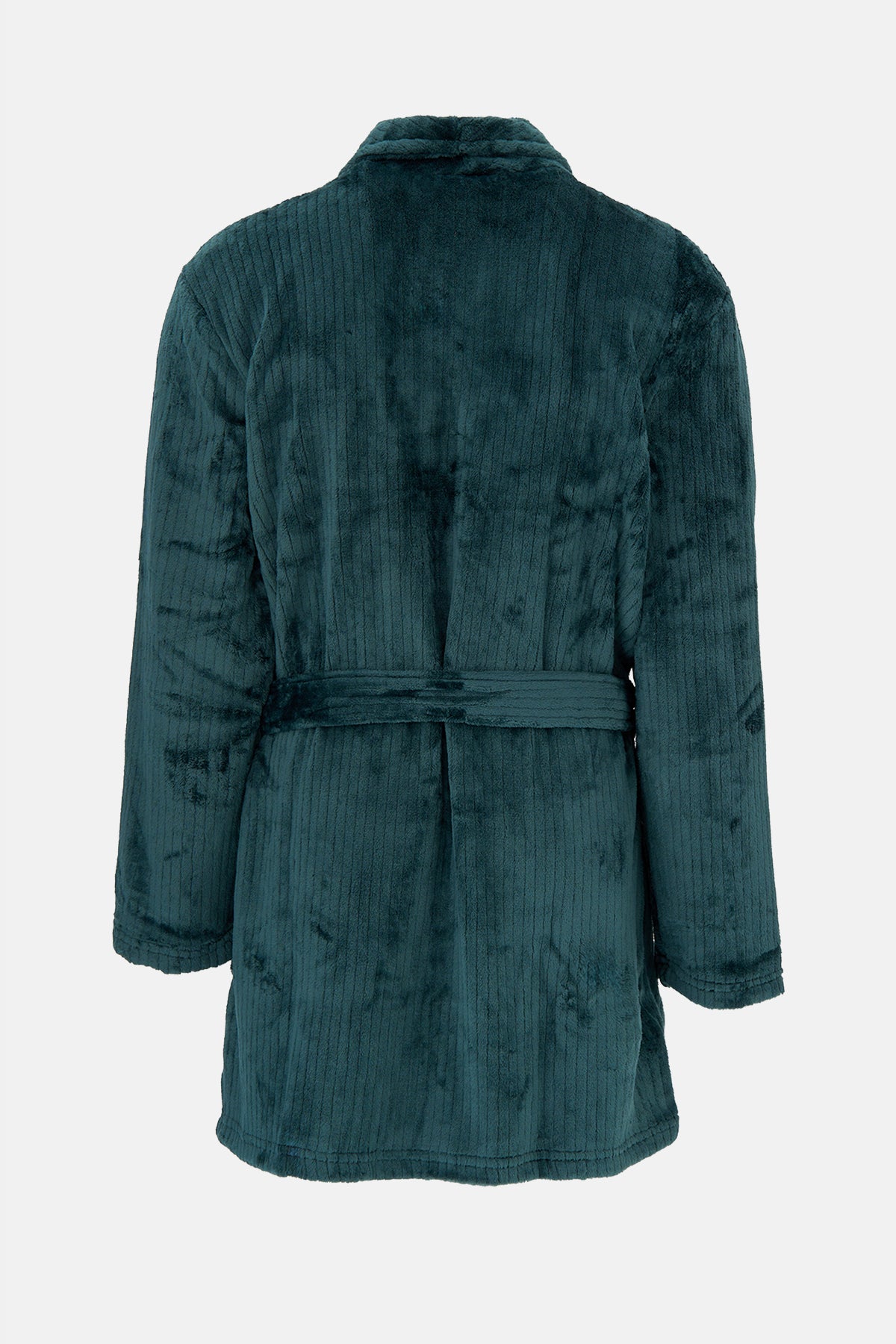 Koyu Yeşil Çizgi Görünümlü Polar Sabahlık