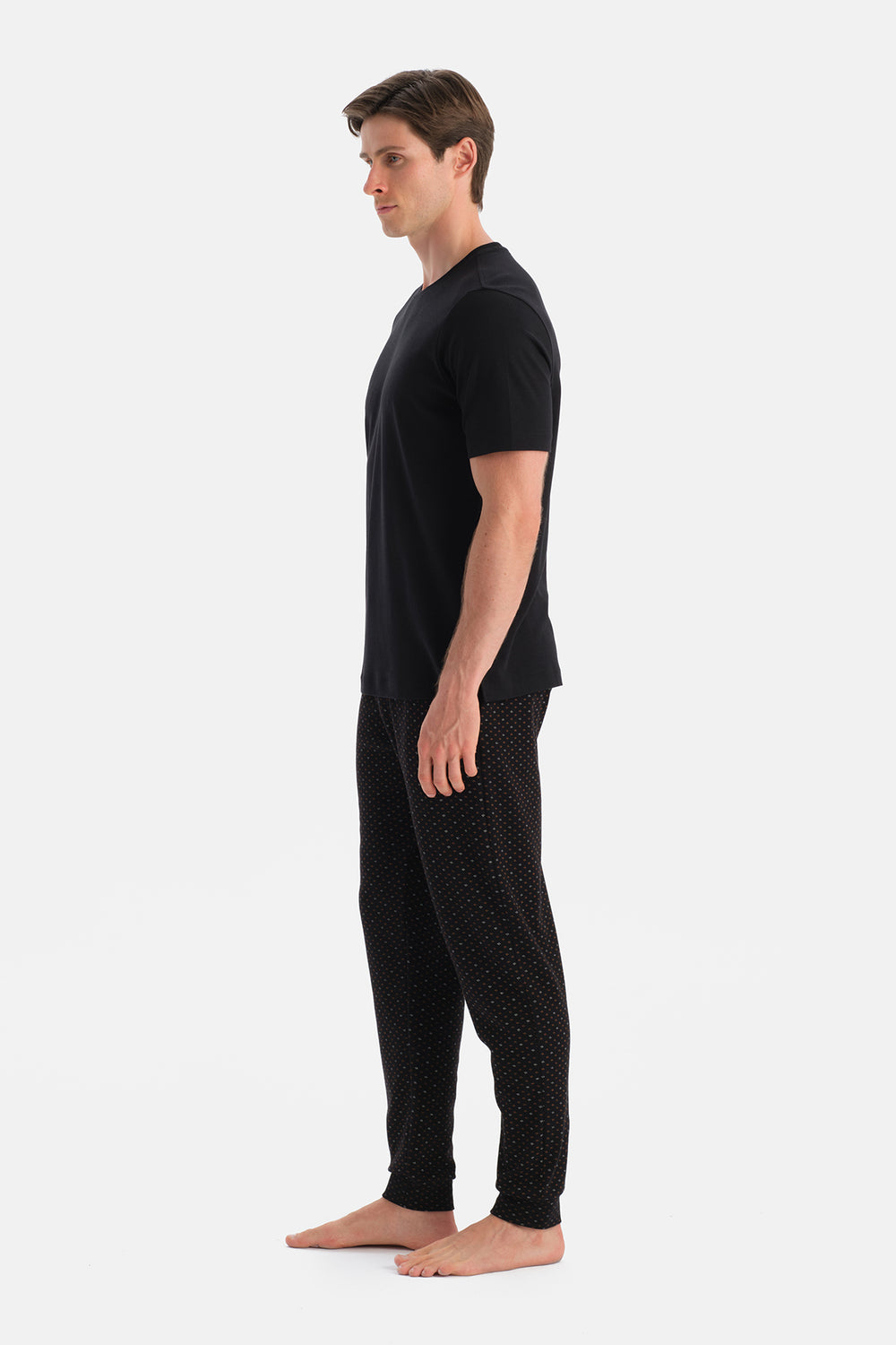 MIKROPRINT DESENLİ İNTERLOK PANTOLON