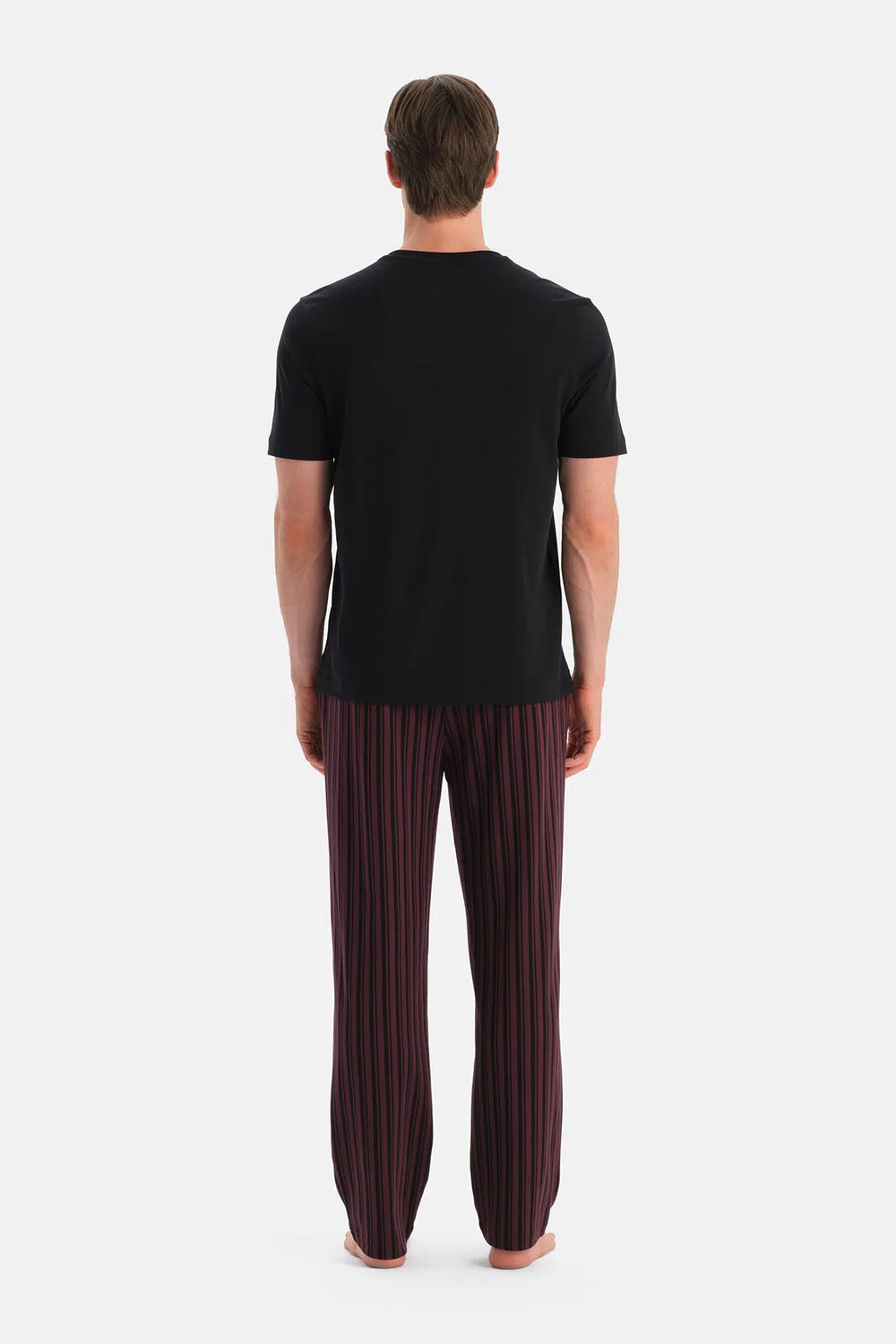 Bordo Desenli Örme Pantolon