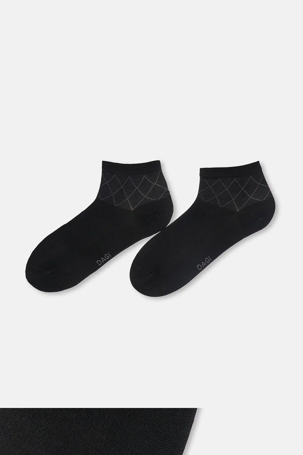 Siyah Erkek 2'li Bambu Baklava Desen Quarter Çorap