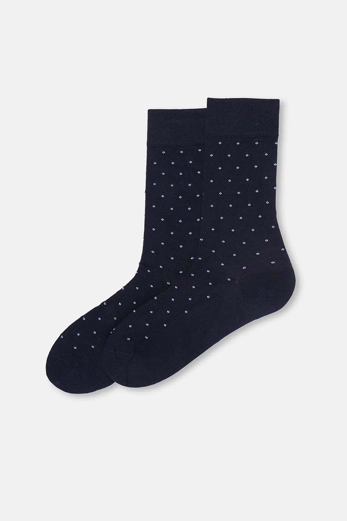 Gri Melanj-Lacivert Erkek 2'li Mini Desen Bambu Çorap