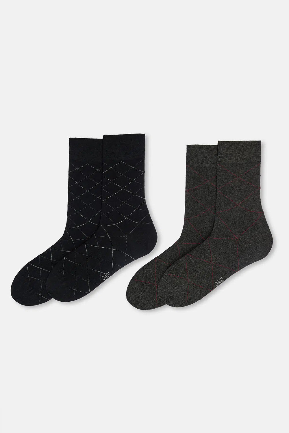 ERKEK 2'Lİ BAKLAVA DESEN BAMBU ÇORAP