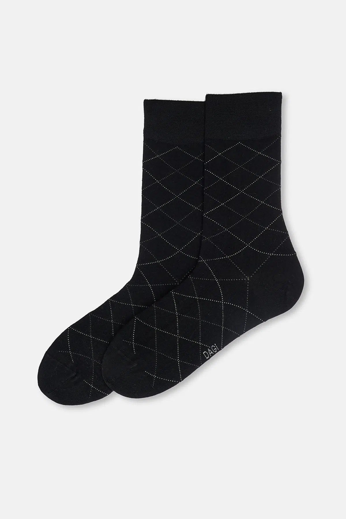 ERKEK 2'Lİ BAKLAVA DESEN BAMBU ÇORAP