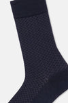 Lacivert Erkek Kare Desenli Bambu Çorap