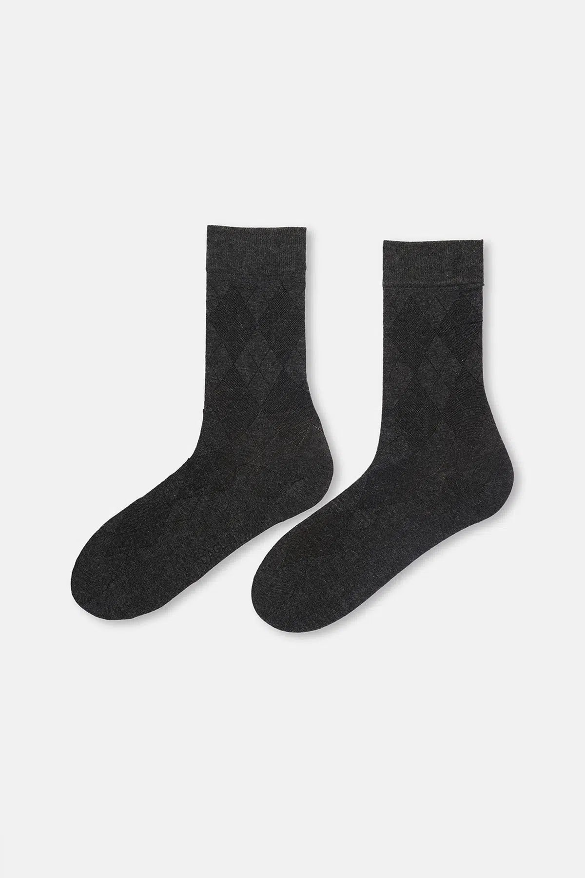 Grimelanj - Siyah Erkek 2'li Baklava Desen Bambu Çorap