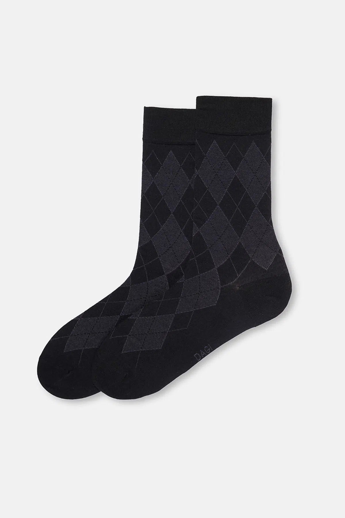 Grimelanj - Siyah Erkek 2'li Baklava Desen Bambu Çorap