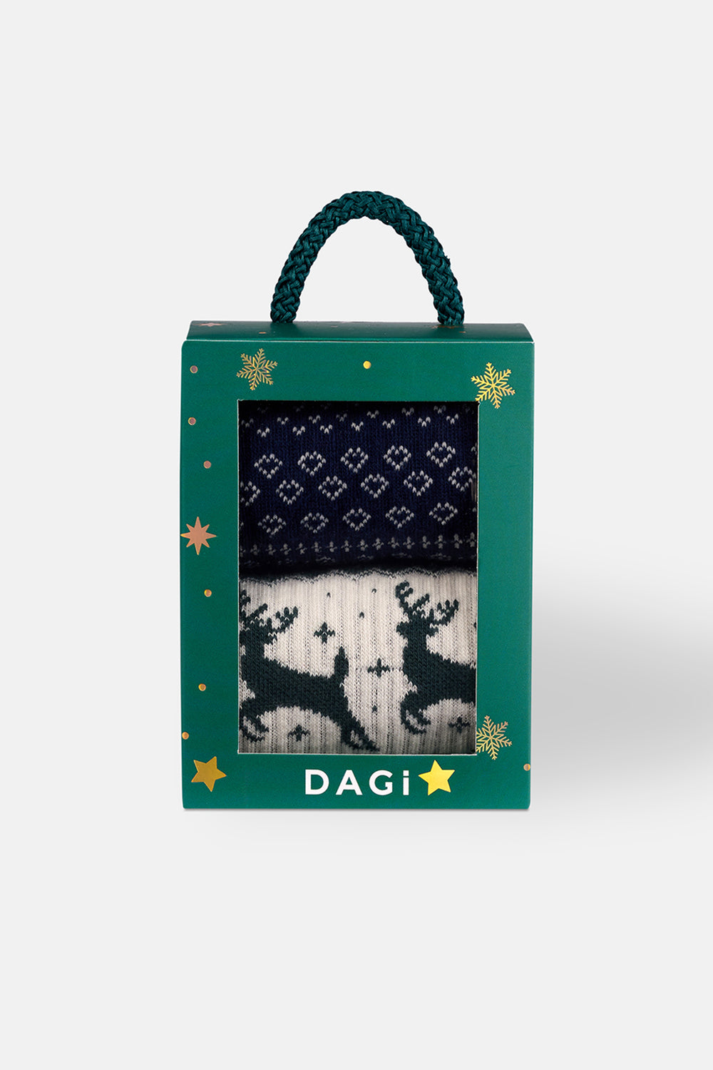 ERKEK 2'Lİ GEYİK DESENLİ YILBAŞI ÇORAP