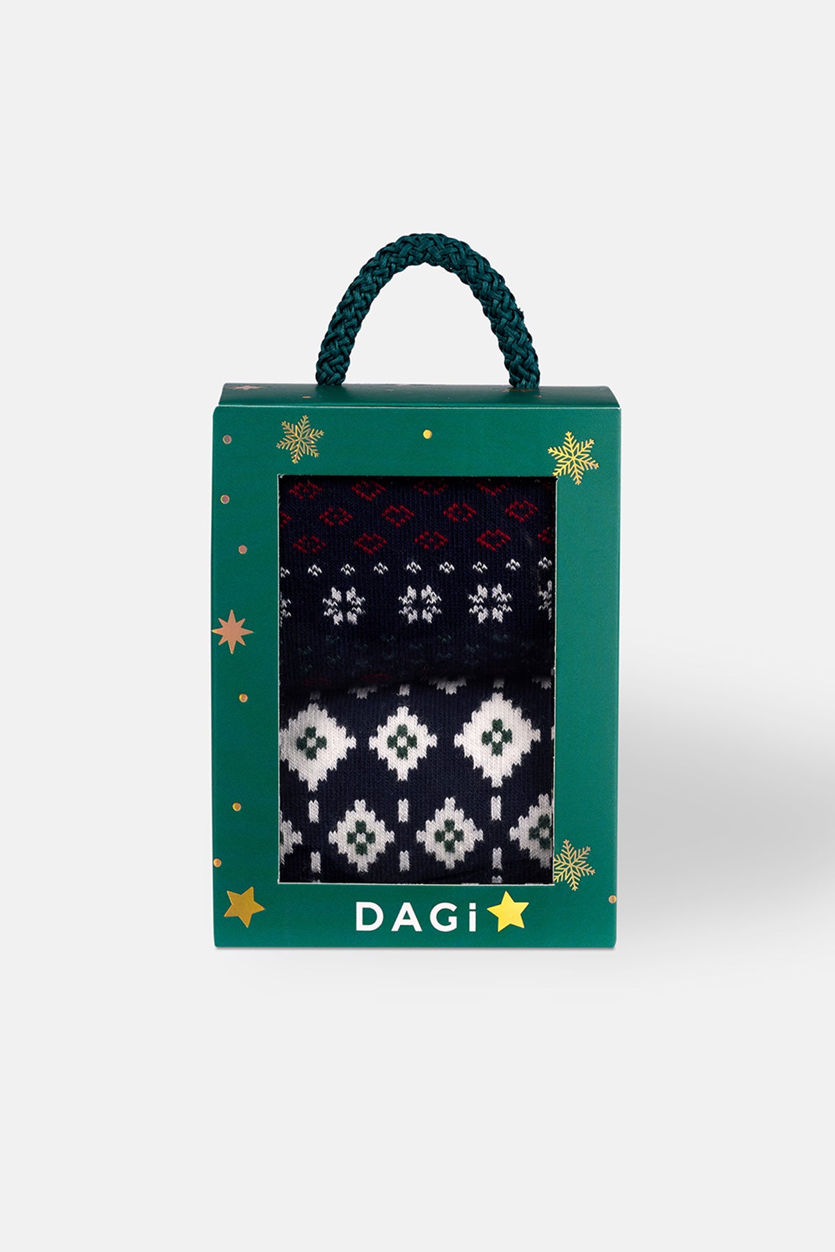 ERKEK 2'Lİ KAR DESENLİ YILBAŞI ÇORAP