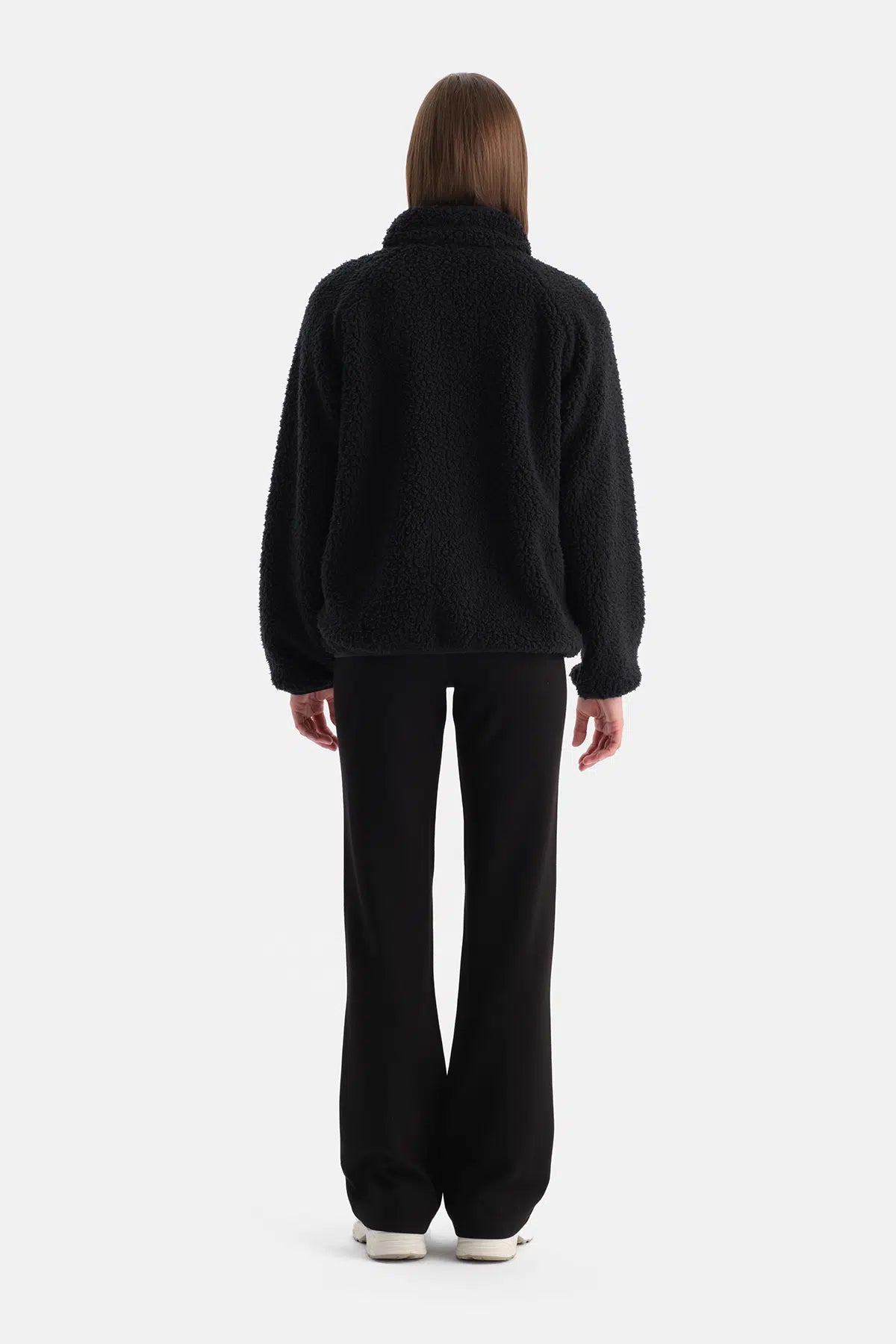 Siyah Kadın Polar Sweatshırt