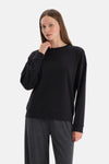 Siyah Basic Modal Sweatshirt