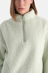 Mint Yeşili Kadın Yarım Fermuarlı Sweatshırt