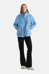 Açık Mavi Kadın Ön Cepli Çıtçıtlı Mont