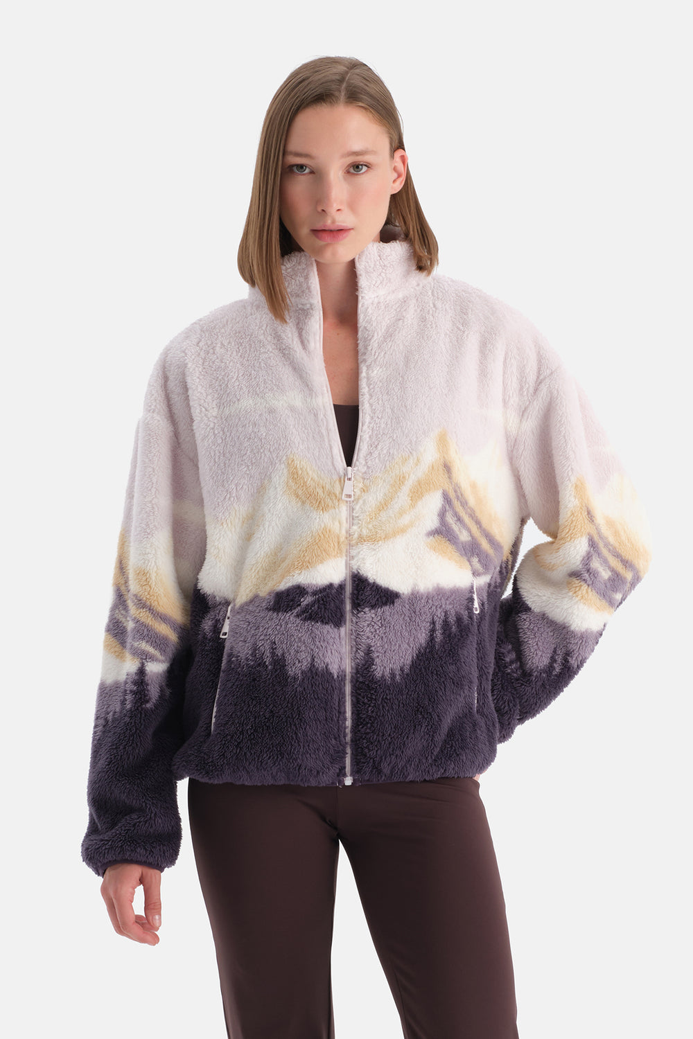 KADIN DAĞ BASKILI POLAR SWEATSHIRT