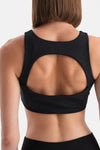 Siyah Kadın Önden Fermuarlı Sporcu Sütyeni