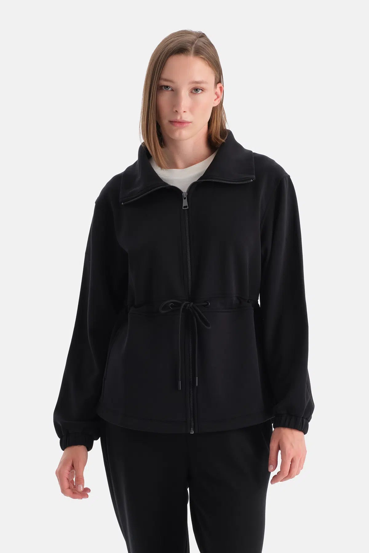 KADIN BEL BÜZGÜLÜ UZUN MODAL SWEATSHIRT