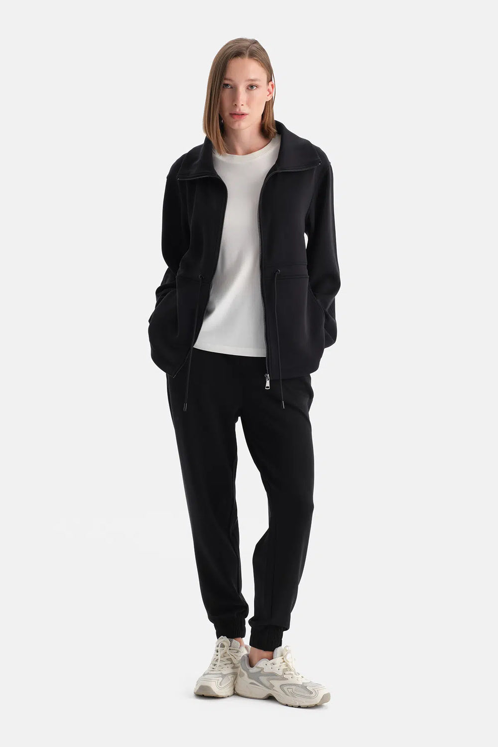 KADIN BEL BÜZGÜLÜ UZUN MODAL SWEATSHIRT