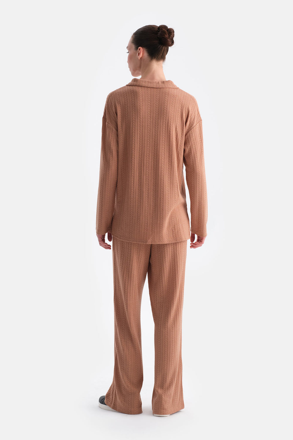 Mocha Örgü Detaylı Pantolon