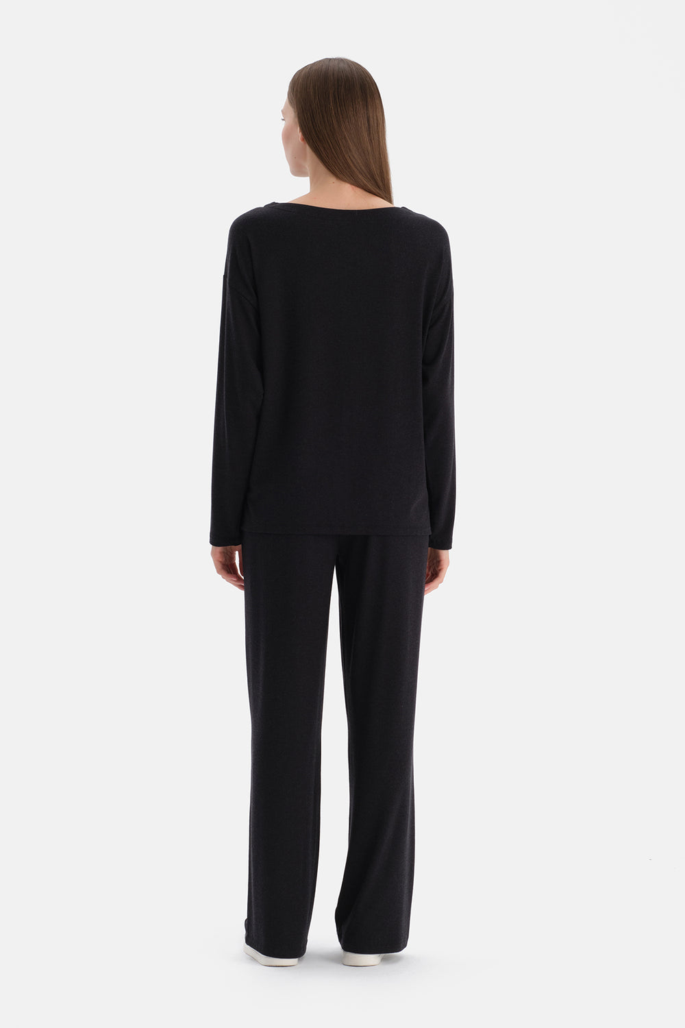 Antrasıt Bol Paça Soft Touch Pantolon