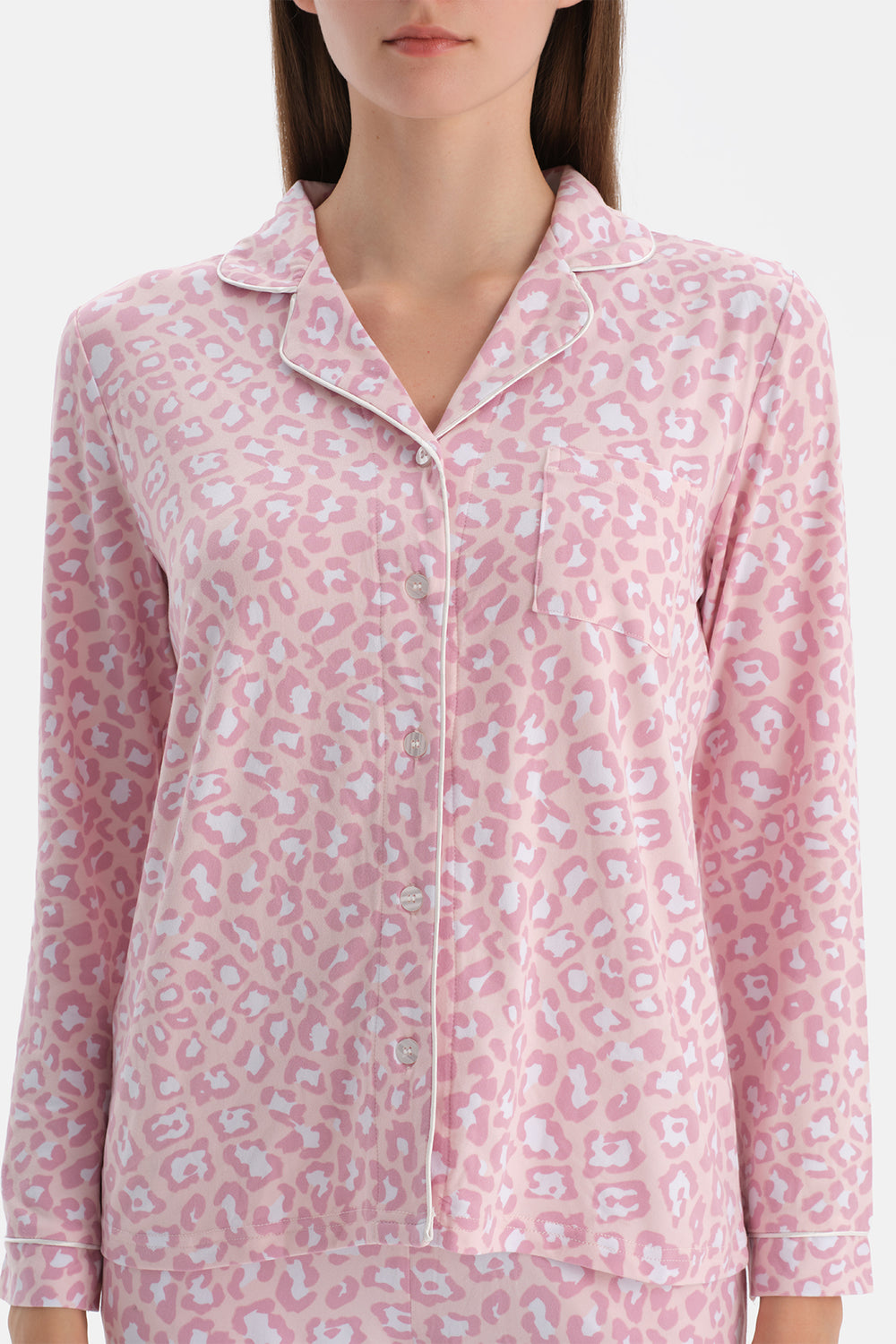 LEOPAR DESENLİ TERMAL PİJAMA TAKIMI