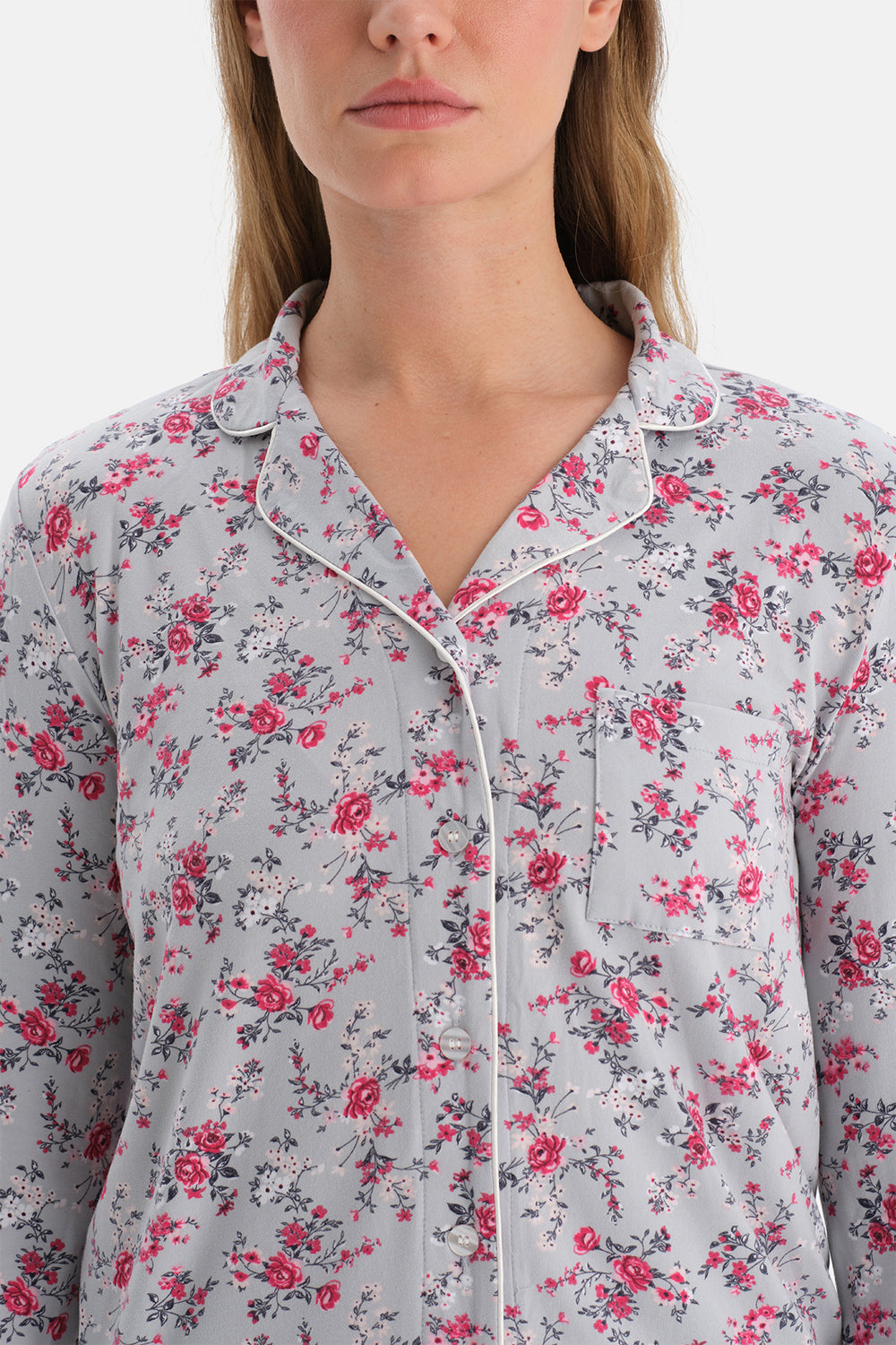 ÇİÇEKLİ TERMAL PİJAMA TAKIMI