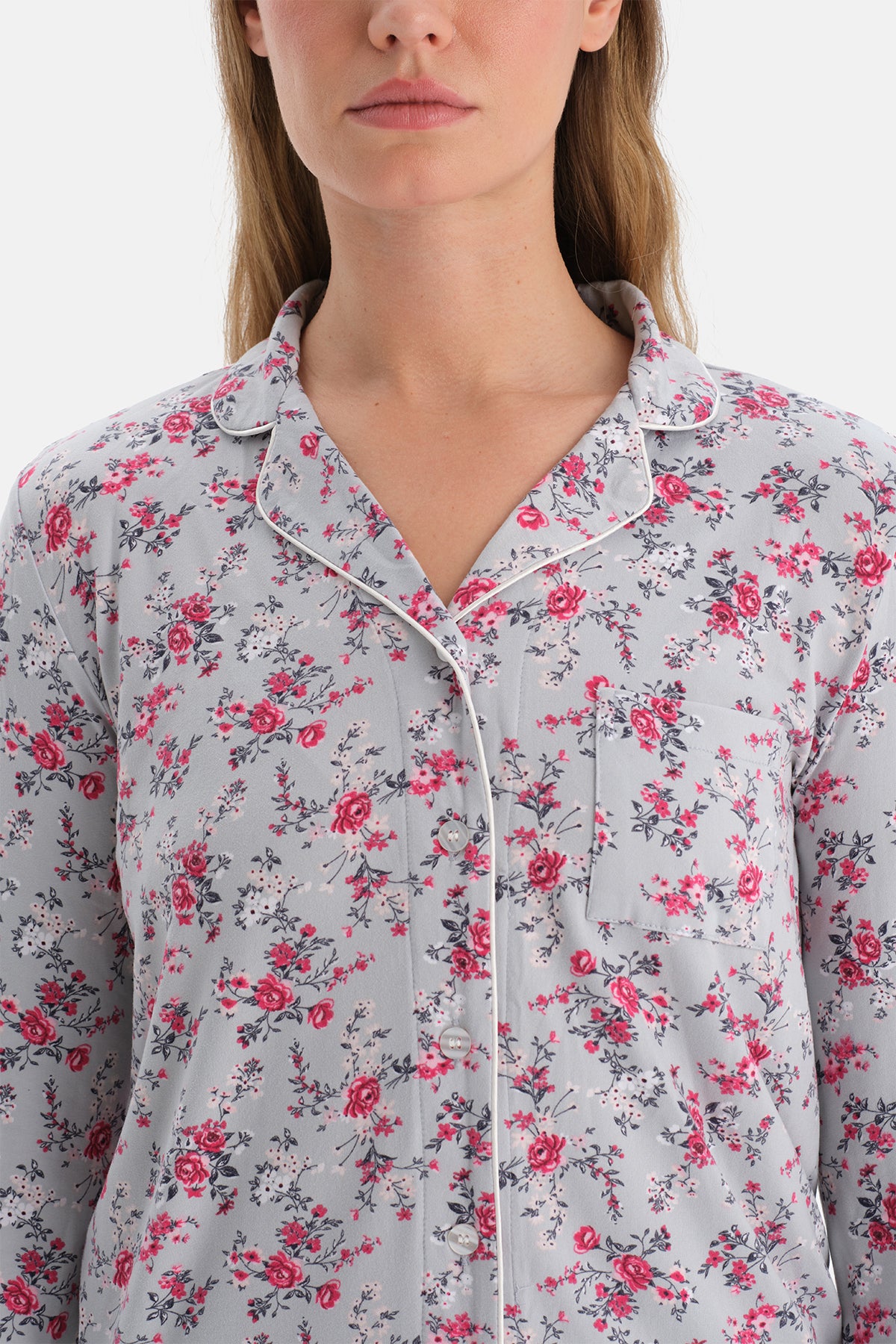 ÇİÇEKLİ TERMAL PİJAMA TAKIMI