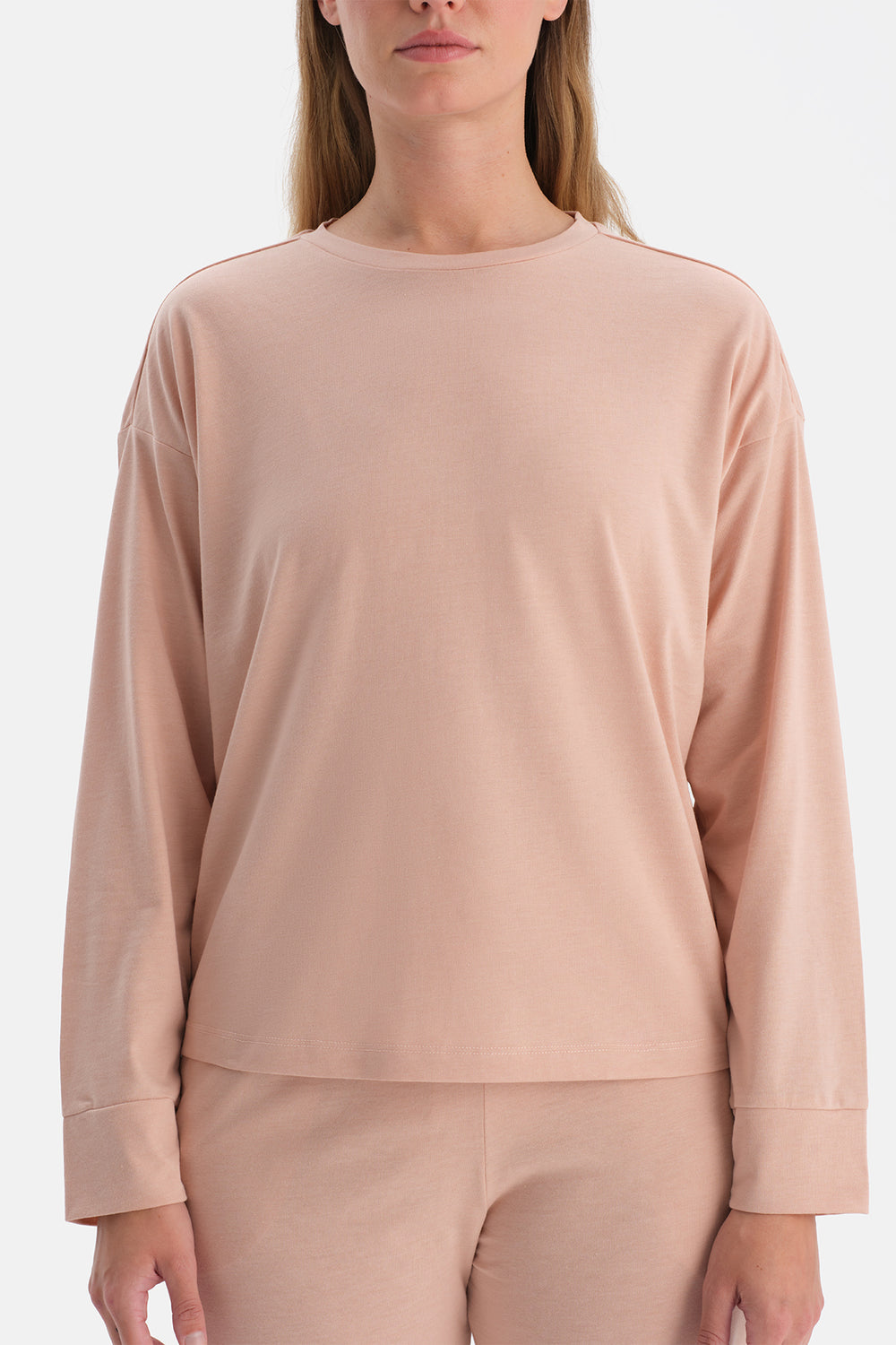 Pudra Uzun Kollu Tişört Pantolon Takım