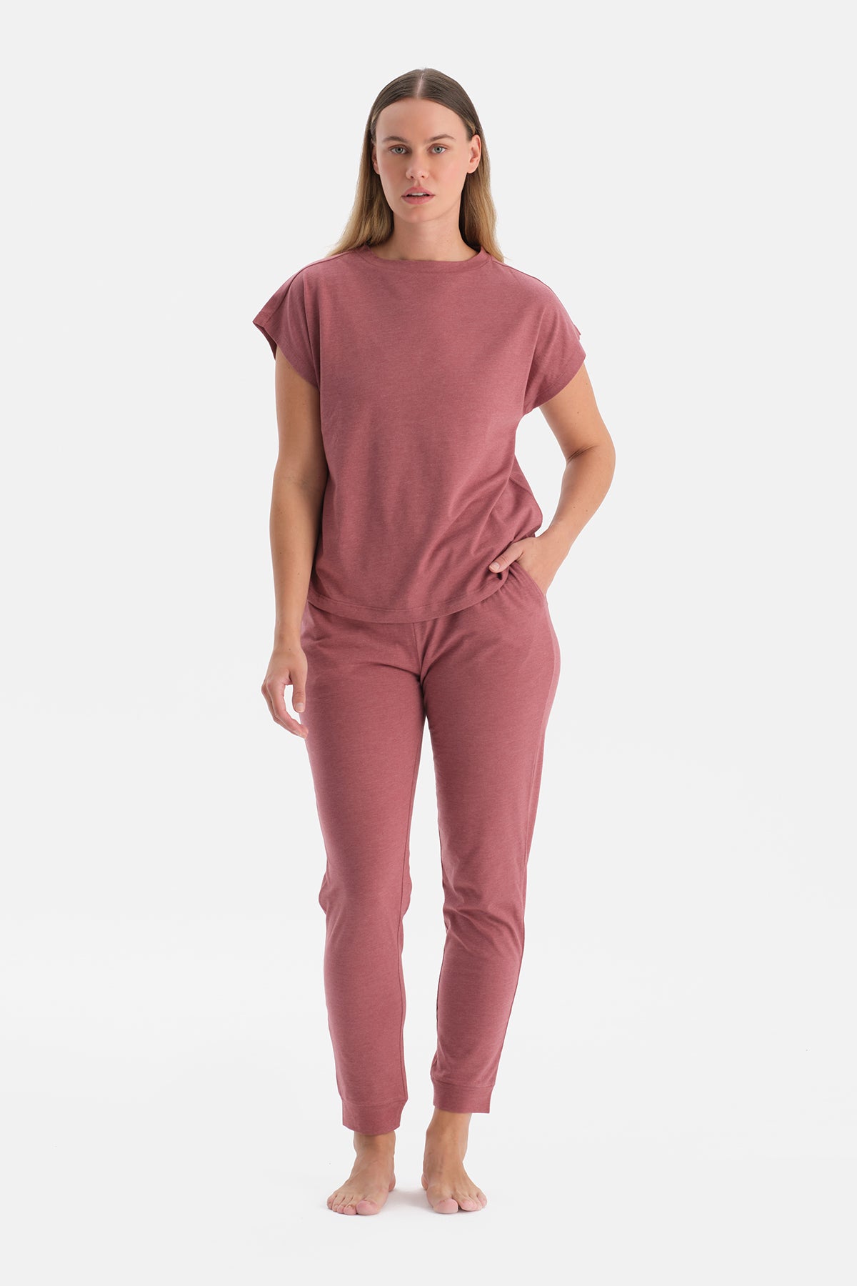 Kiremit Kısa Kollu Tişört Pantolon Takım