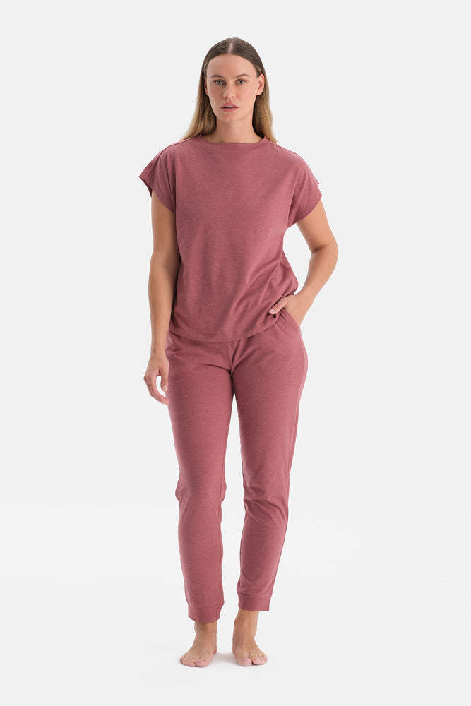 Kiremit Kısa Kollu Tişört Pantolon Takım