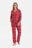 Kırmızı Ekoseli Termal Gömlek Pantolon Pijama Takımı