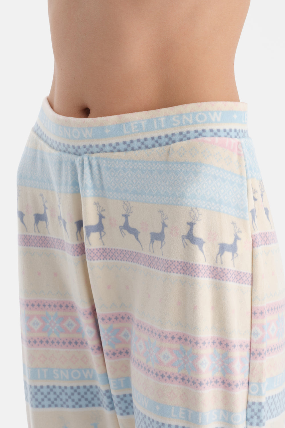 Açık Mavi Tavşanlı Baskılı Tişört Pantolon Pijama Takımı