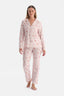 Açık Pembe Baskılı Termal Gömlek Pantolon Pijama Takımı