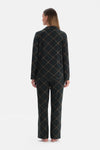 Koyu Yeşil Ekoseli Termal Gömlek Pantolon Pijama Takımı