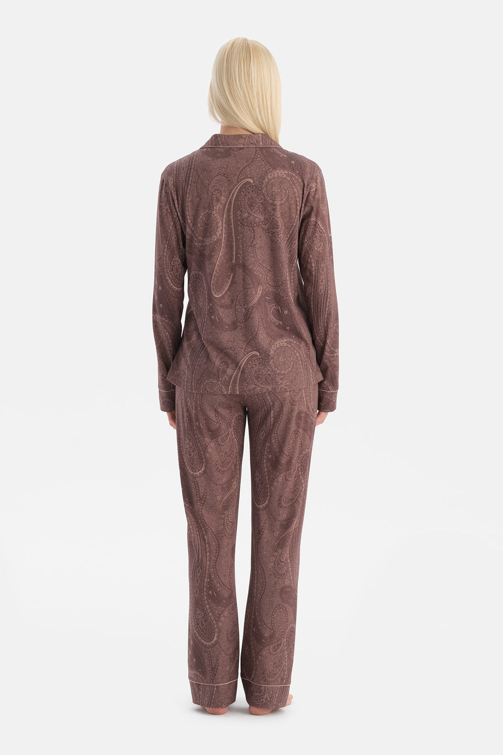 ŞAL DESENLİ GÖMLEK PANTOLON TAKIM