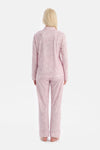 Açık Pembe Şal Desenli Gömlek Pantolon Takım