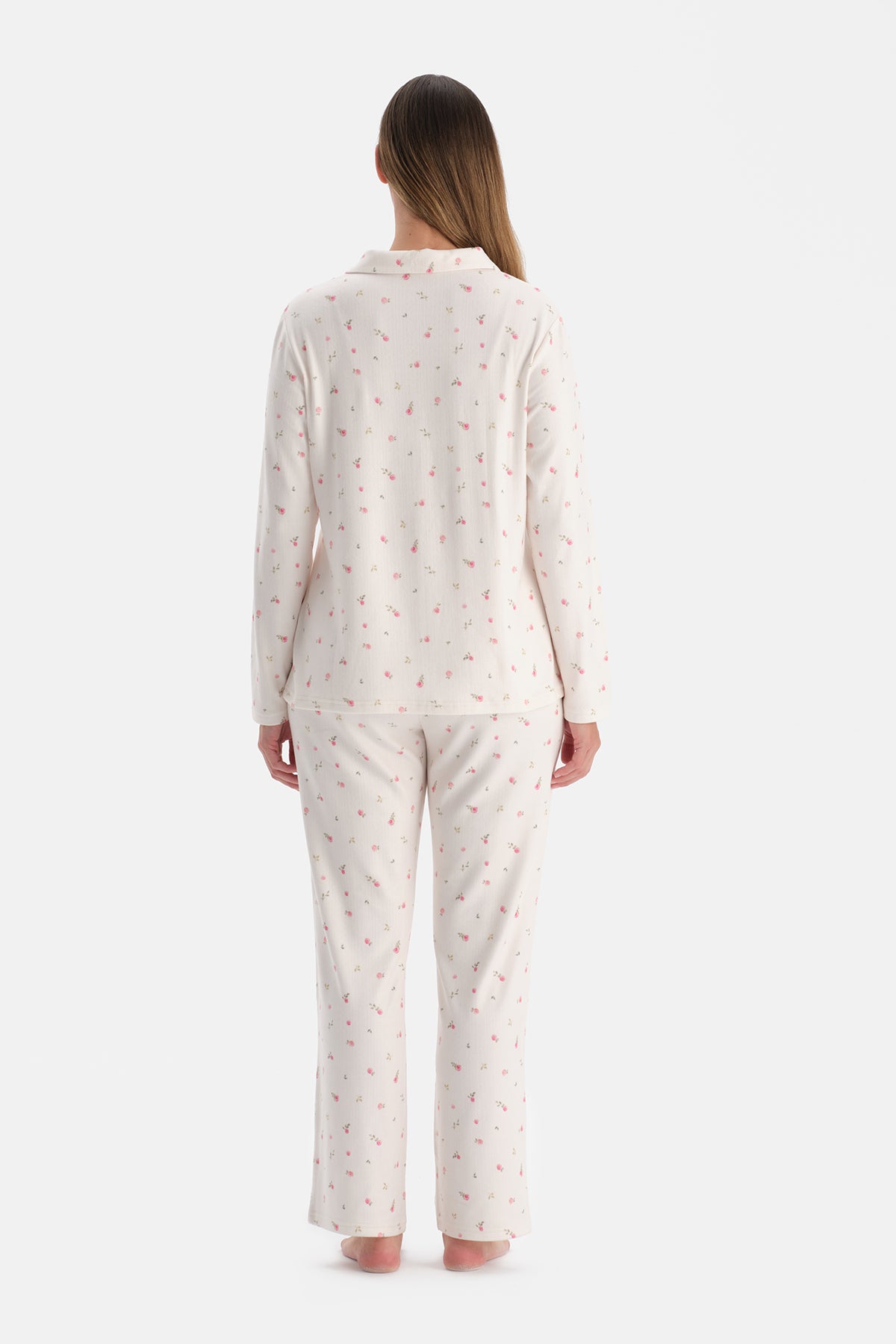 ÇİÇEK DESENLİ POINTEL GÖMLEK PANTOLON TAKIM