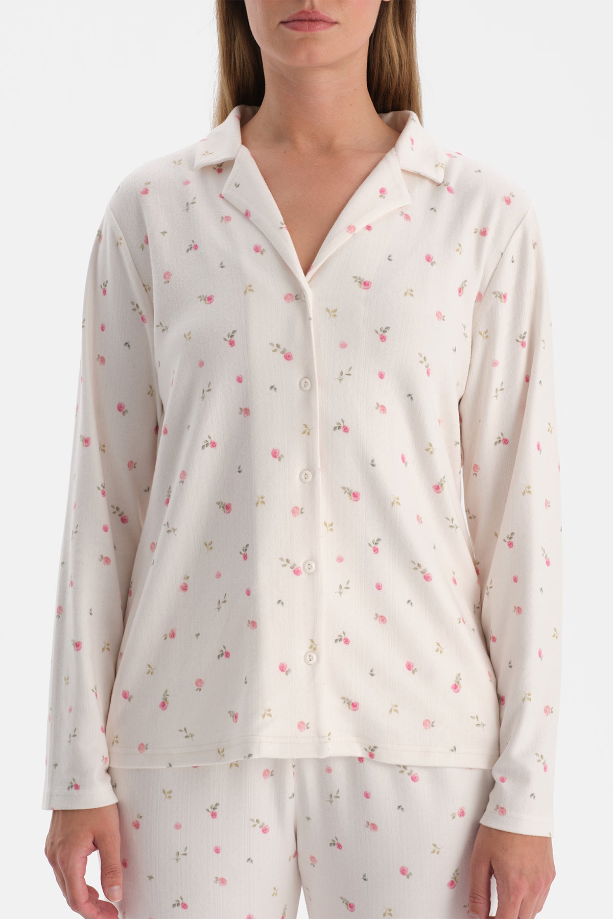 ÇİÇEK DESENLİ POINTEL GÖMLEK PANTOLON TAKIM