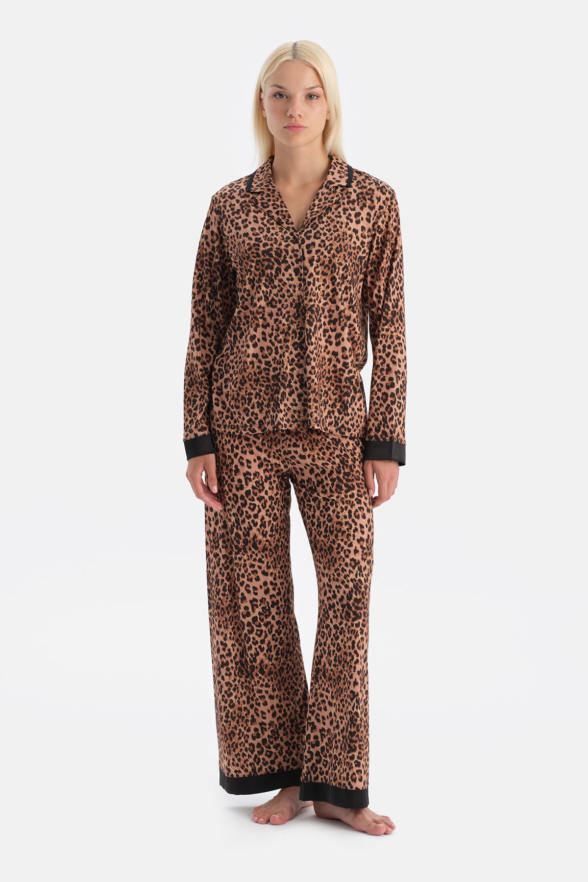 LEOPAR DESENLİ GÖMLEK PANTOLON TAKIM