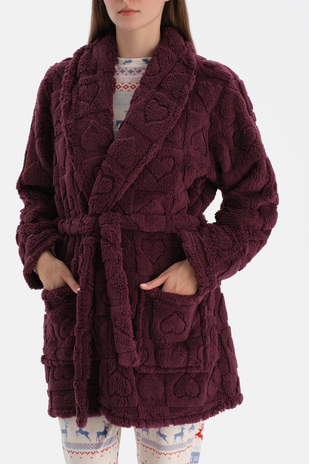 Bordo Kalpli Sabahlık