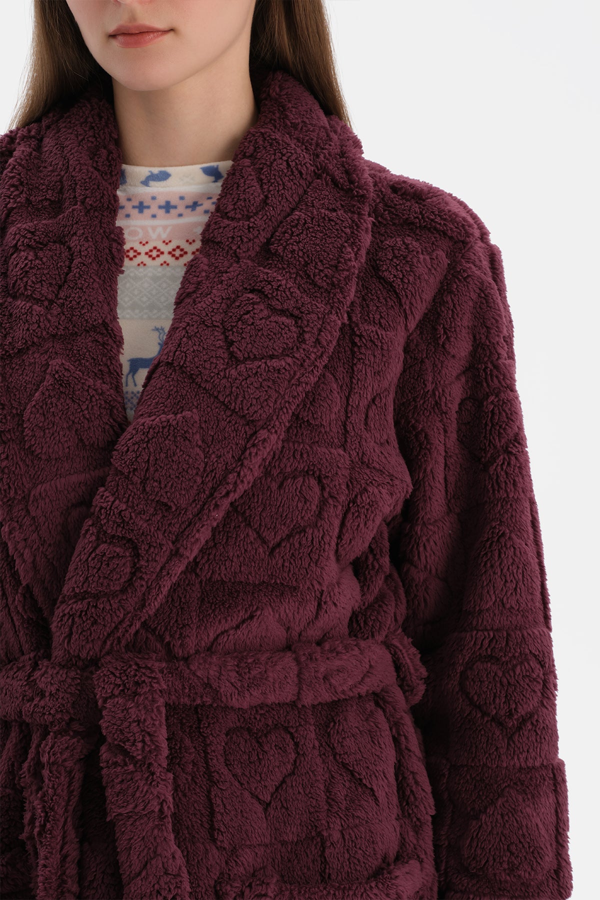 Bordo Kalpli Sabahlık