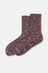 Bordo Kadın Pamuklu Kışlık Çorap