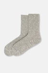 Açık Gri Kadın Pamuklu Kışlık Çorap