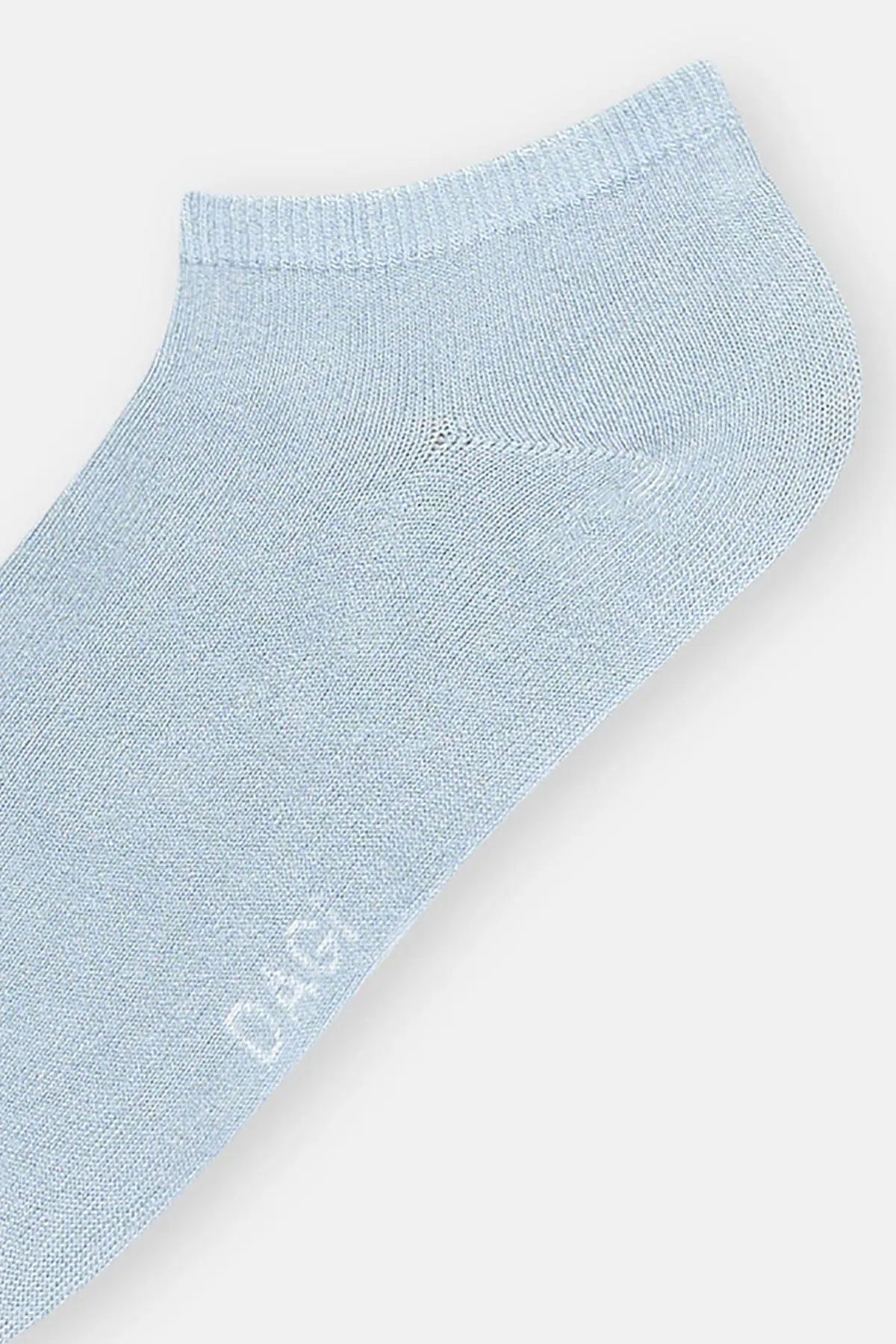 Beyaz-Mavi Kadın 2'li Bambu Basic Patik Çorap