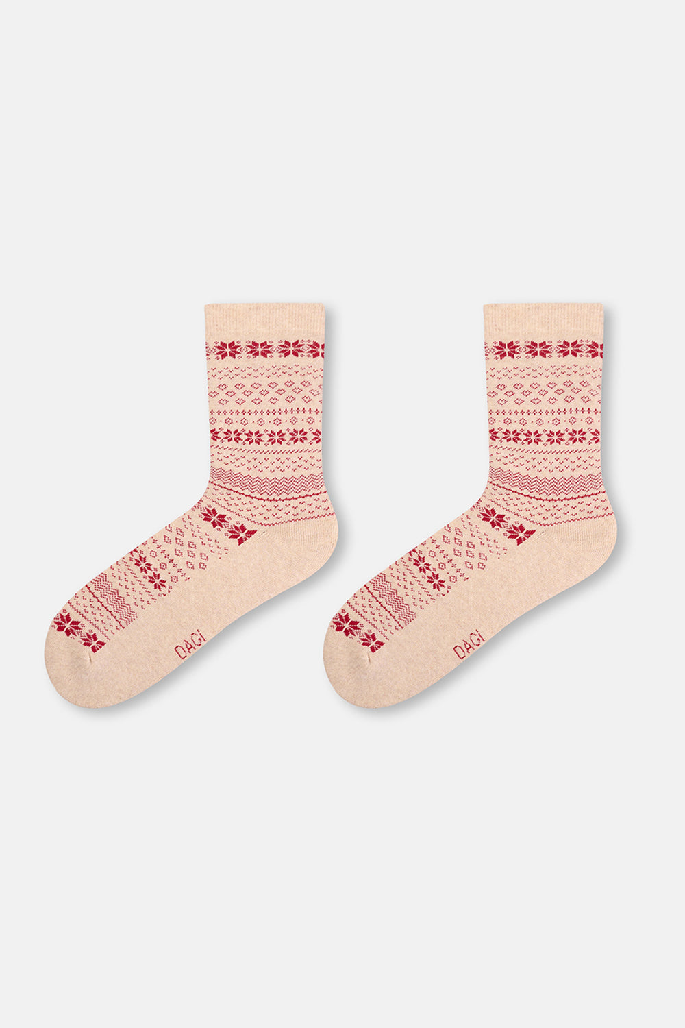 KADIN 2'Lİ KAR DESENLİ HAVLU ÇORAP