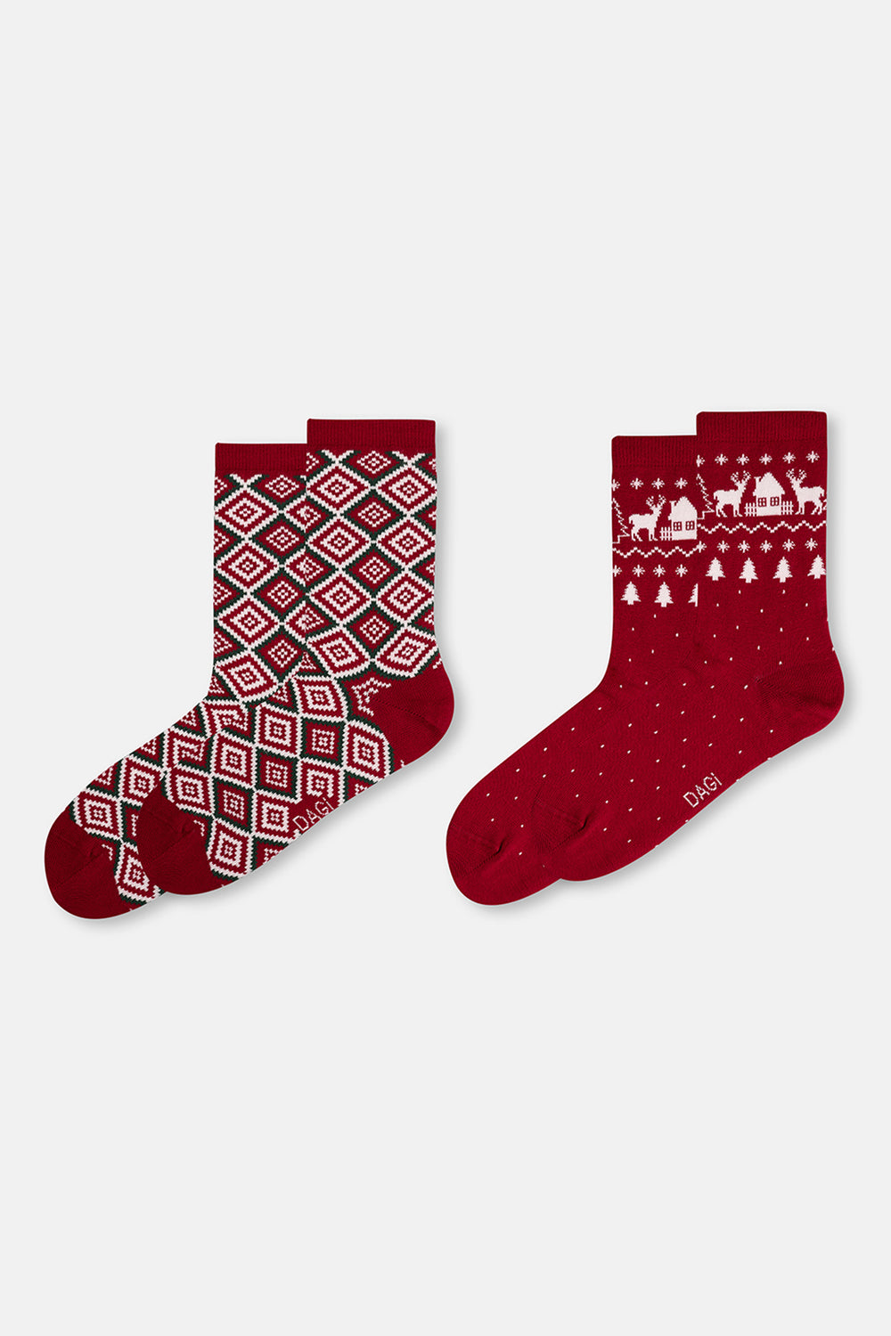 KADIN 2'Lİ KARE DESENLİ ÇORAP