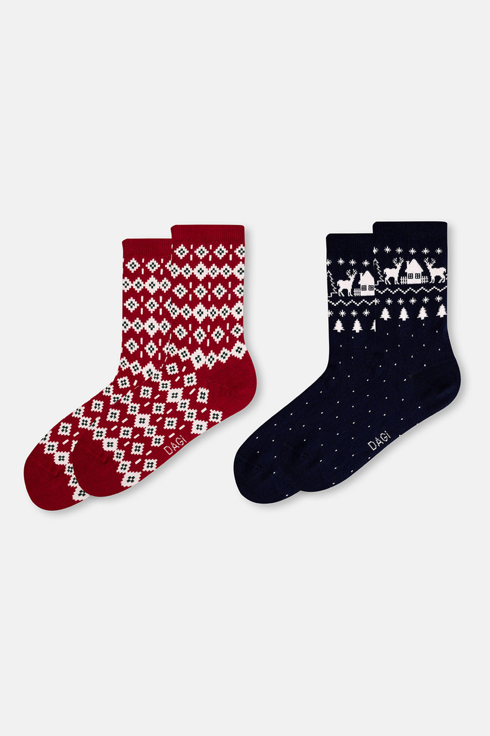 KADIN 2'Lİ EV DESENLİ ÇORAP