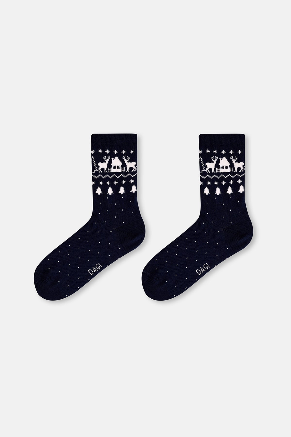 KADIN 2'Lİ EV DESENLİ ÇORAP