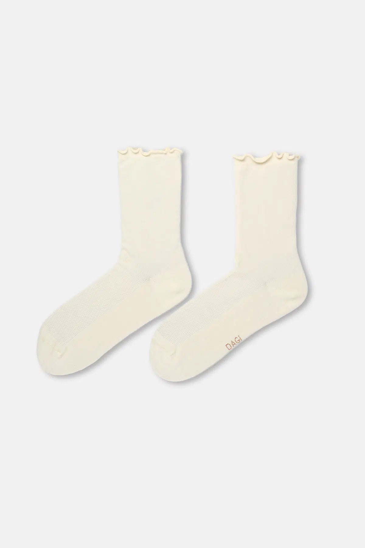 Bordo-Ekru Kadın 2'li Pamuk Fırfırlı Çorap
