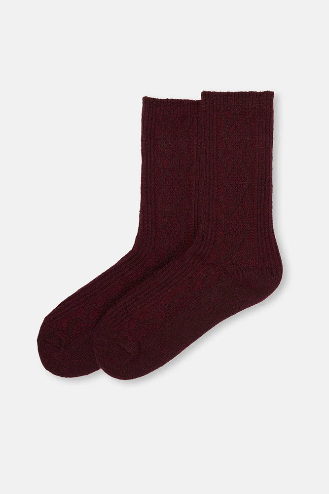 KADIN ÖRGÜ DESENLİ COSY ÇORAP
