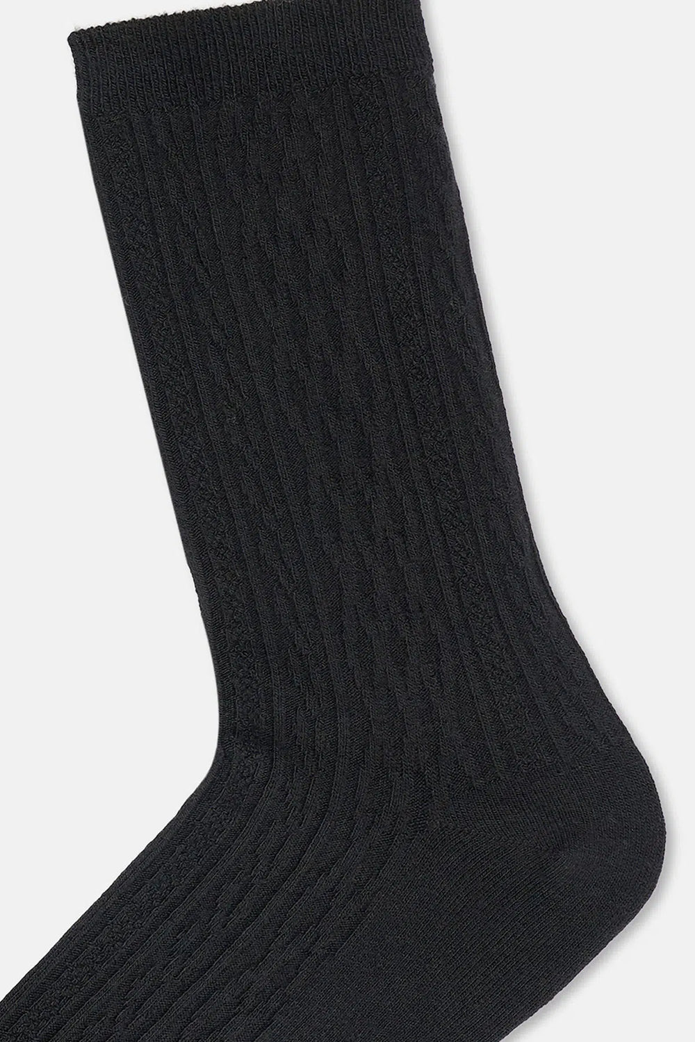 Siyah Kadın Örgü Desen Bambu Çorap